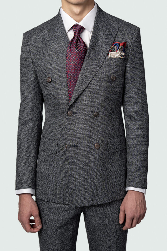 DOUBLE BREASTED GREY SUIT WITH METAL BUTTONS - Image 6