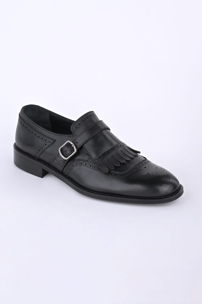 BLACK MONK STRAP WITH FRAYED EDGES - Image 4