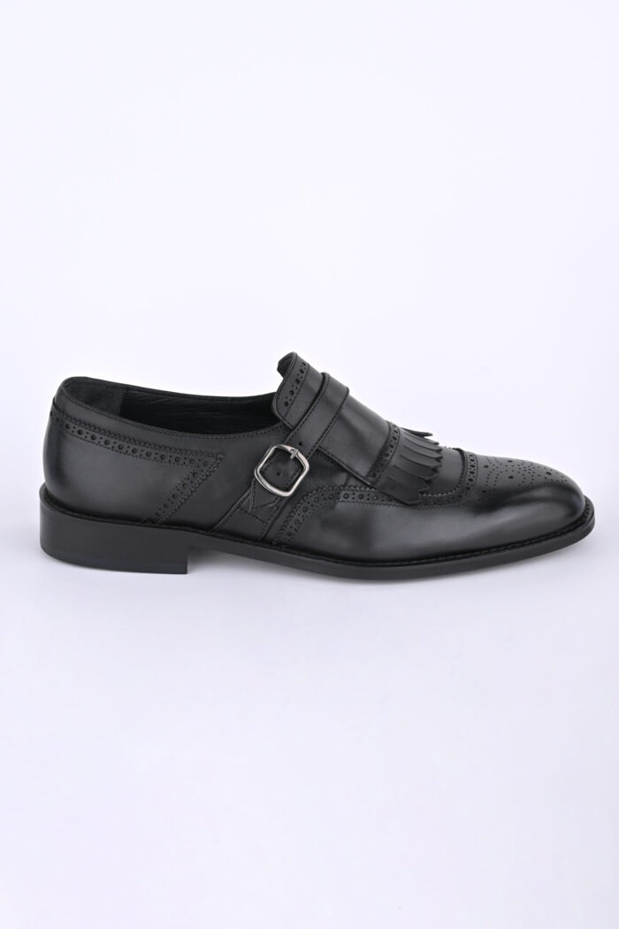 BLACK MONK STRAP WITH FRAYED EDGES - Image 3