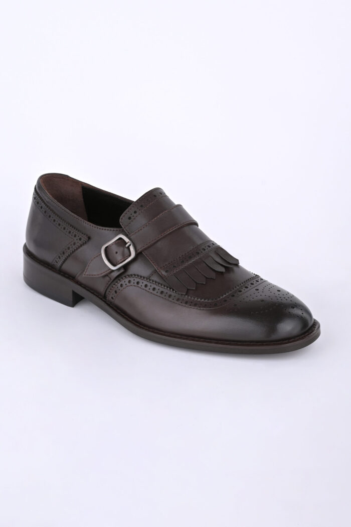 BROWN MONK STRAP WITH FRAYED EDGES - Image 4