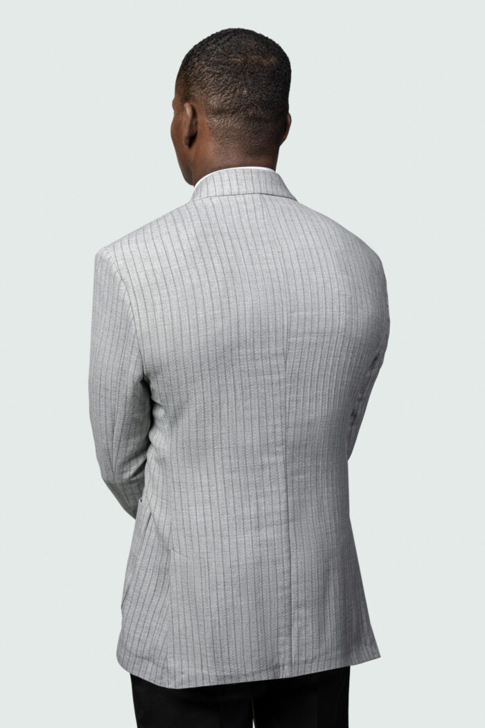 STRIPED GRAY CASUAL BLAZER - Image 3