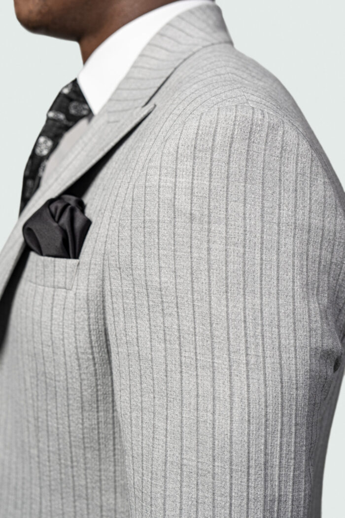 STRIPED GRAY CASUAL BLAZER - Image 5