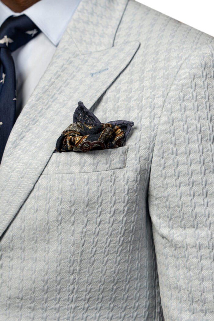LIGHT BLUE PATTERNED FABRIC CASUAL BLAZER - Image 4