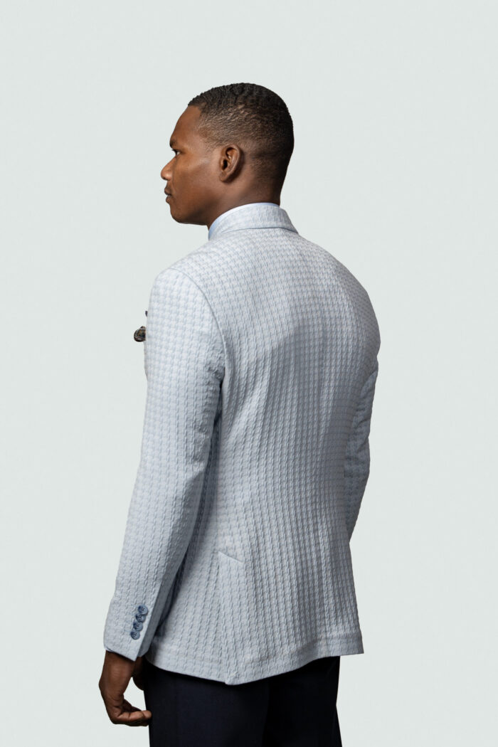 LIGHT BLUE PATTERNED FABRIC CASUAL BLAZER - Image 3