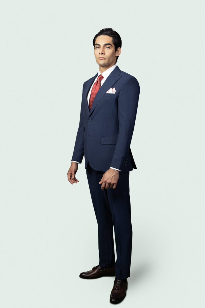 CLASSIC CHECKED NAVY SUIT - Image 5