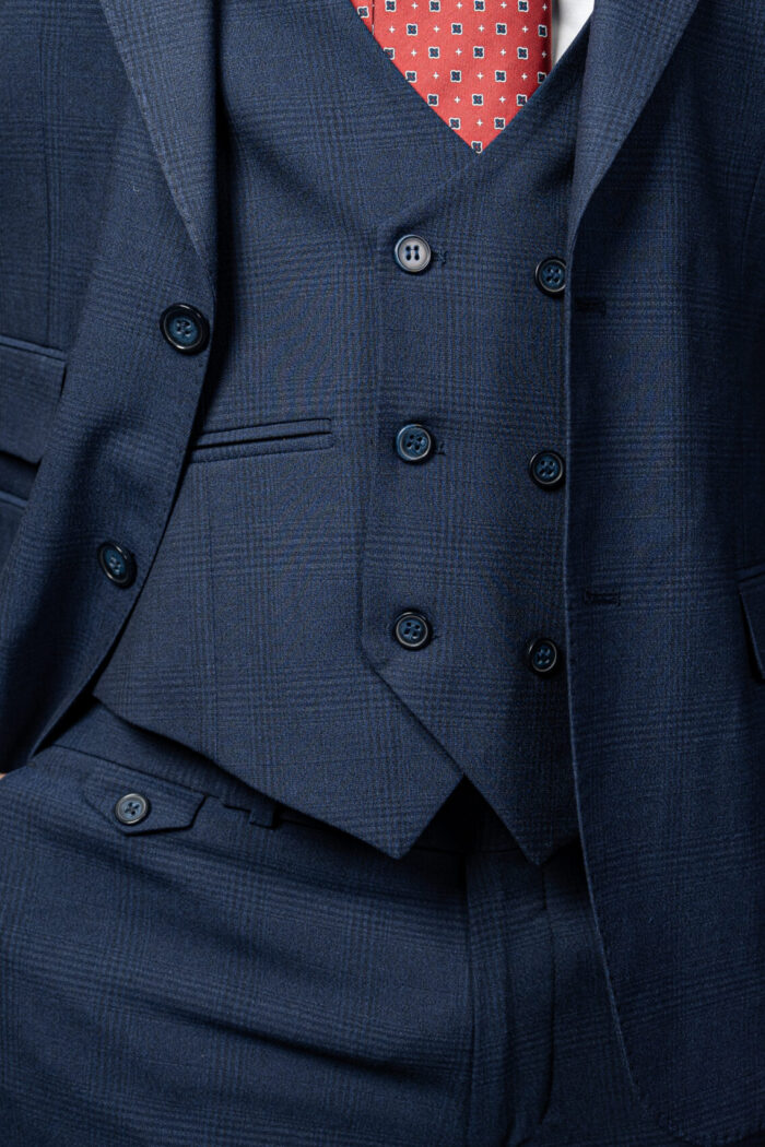 CLASSIC CHECKED NAVY SUIT - Image 4