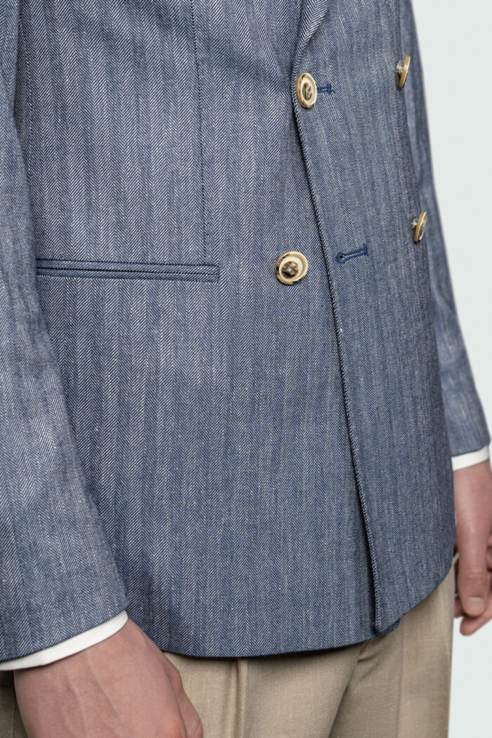 DOUBLE-BREASTED LINEN BLAZER 4 BUTTON - Image 5