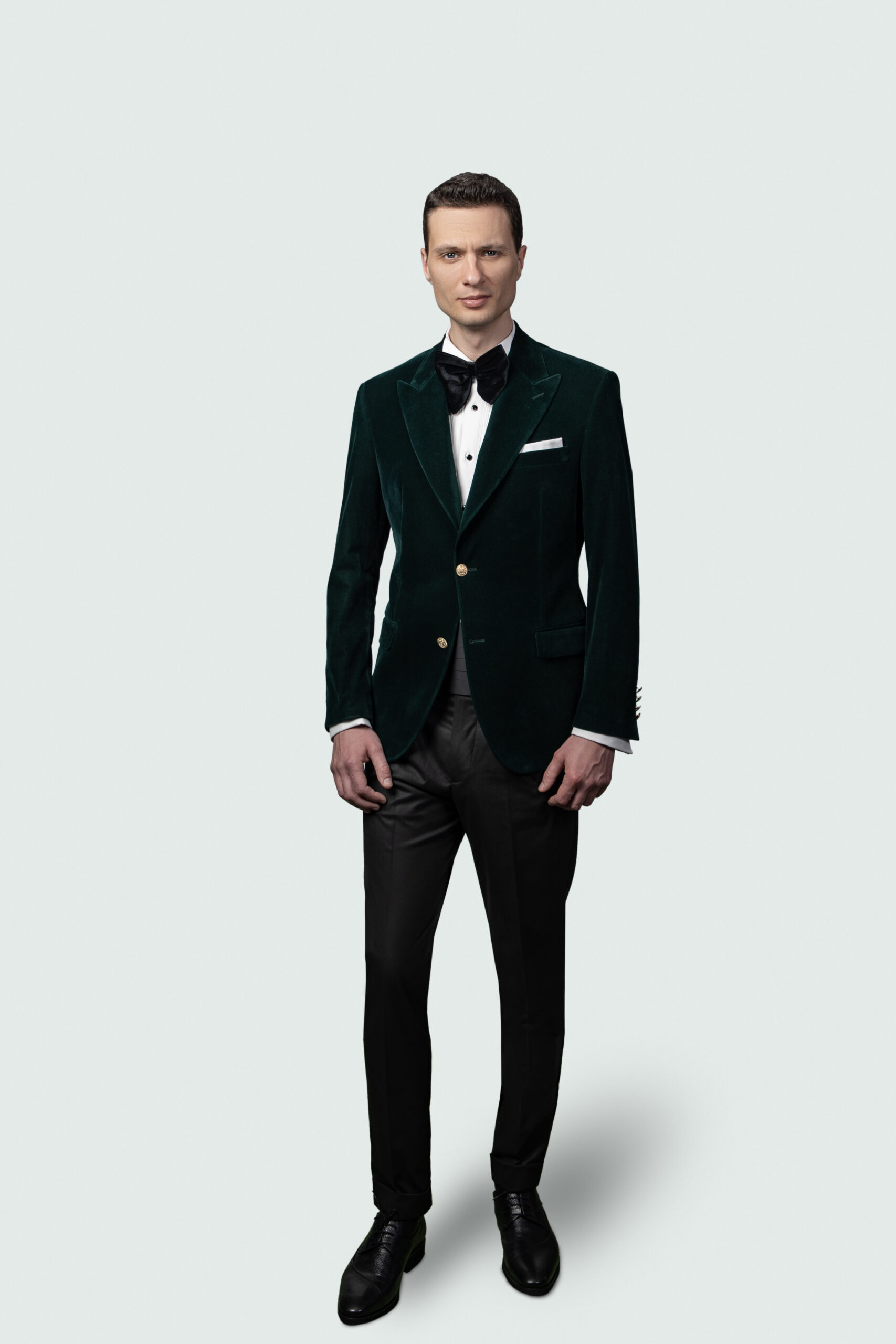 DSC01875E1 HUNTER GREEN VELVET DINNER JACKET - Image 1