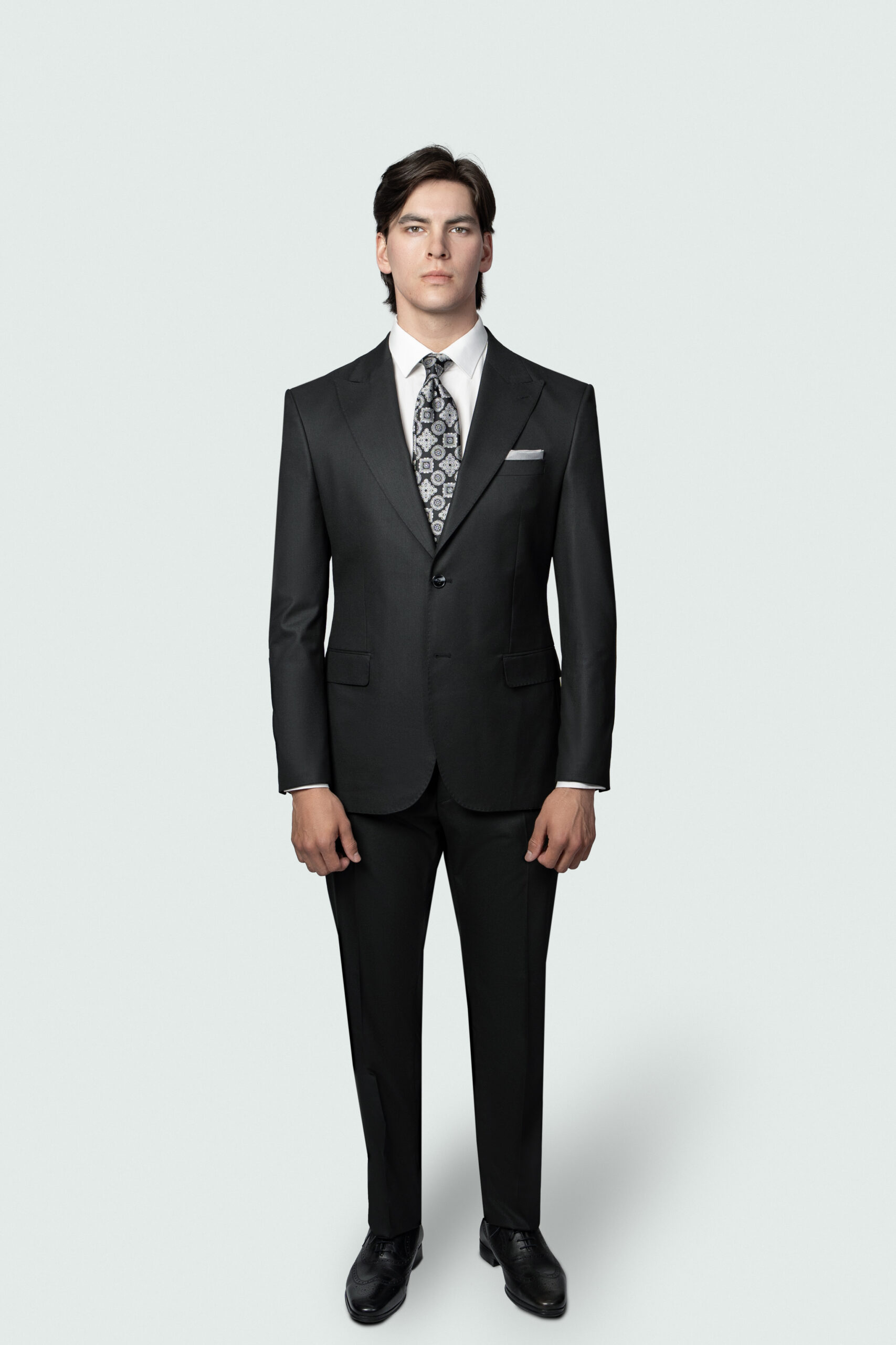 DSC03159E1 BLACK WOOL SUIT - Image 1