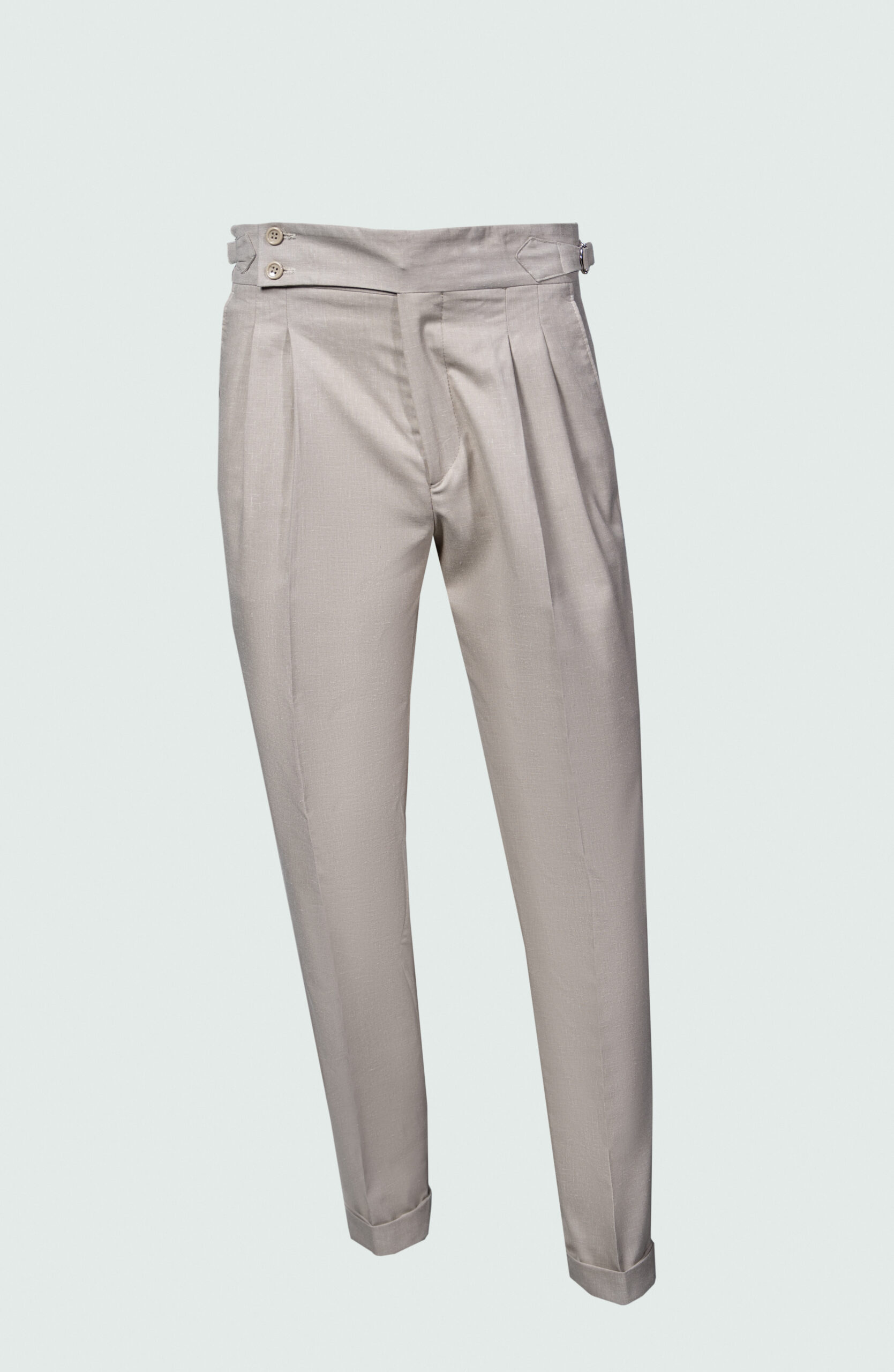 DSC06556E1 G.I.G_FASHION CREAM WOOL HIGH-WAIST PANTS - Image 1