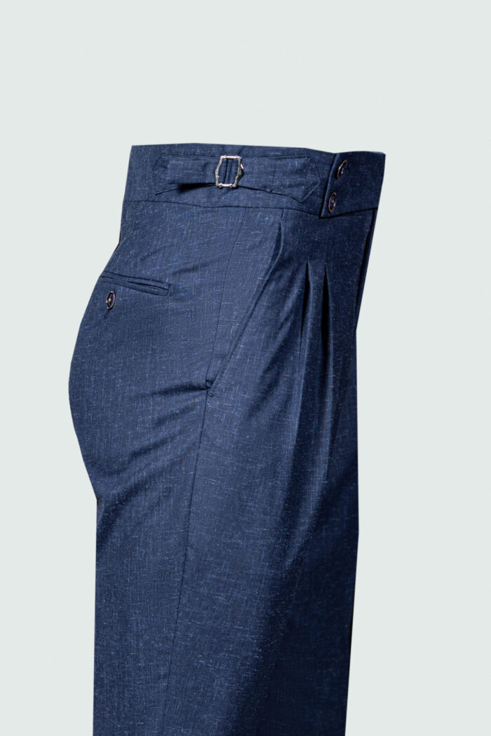 G.I.G_FASHION DARK NAVY WOOL HIGH-WAIST PANTS - Image 3