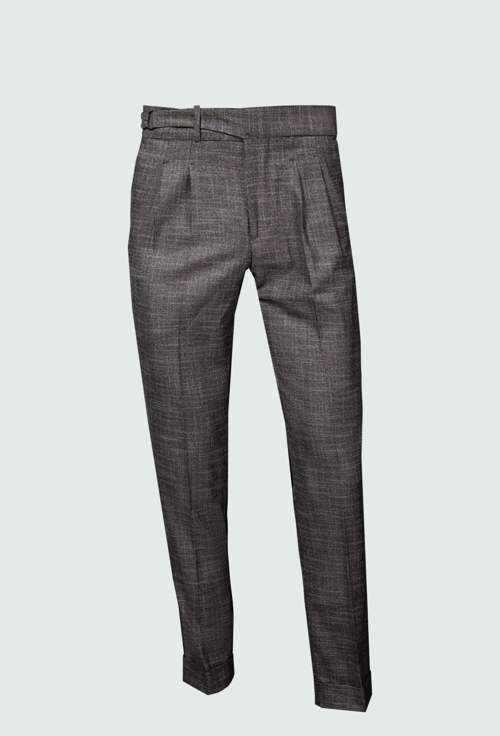 DSC06583E1 G.I.G_FASHION HIGH-WAISTED MEN'S TROUSERS BROWN - Image 1