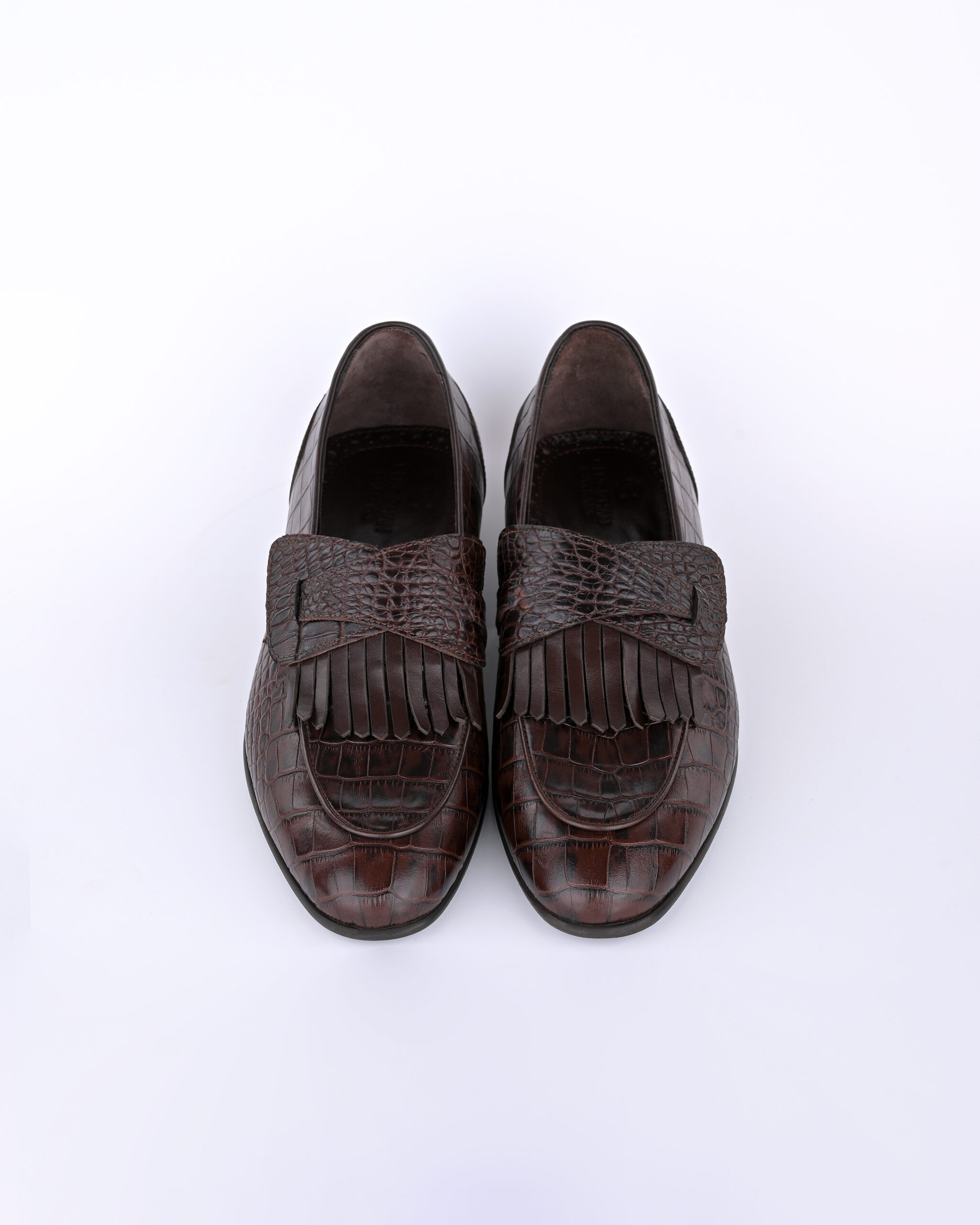 brown FRAYED EDGE CROCODILE PATTERN - Image 1