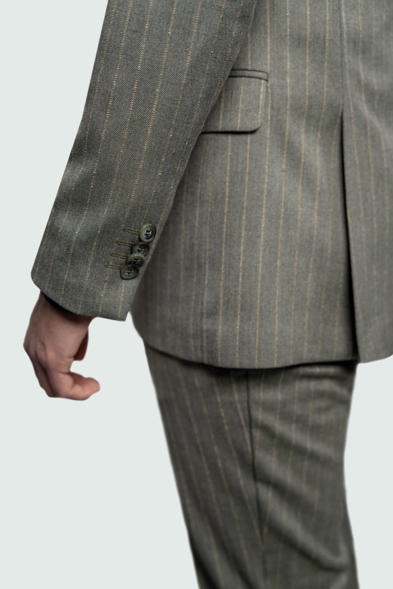 Sage Green Pinstripe Suit - Image 5