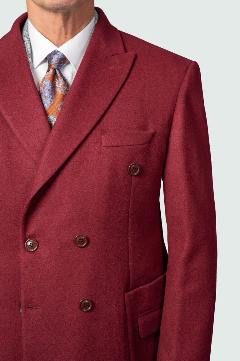 Burgundy Wool Overcoat - Image 4