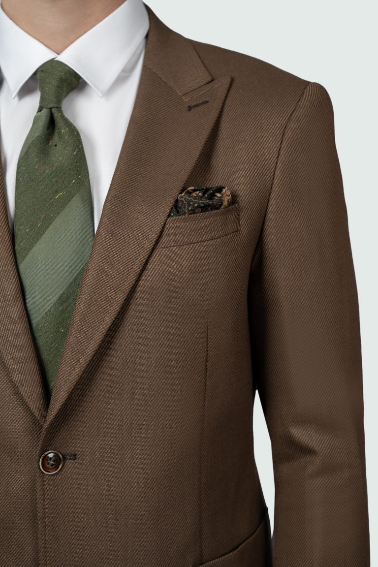 Brown Twill Wool Blend Blazer - Image 3
