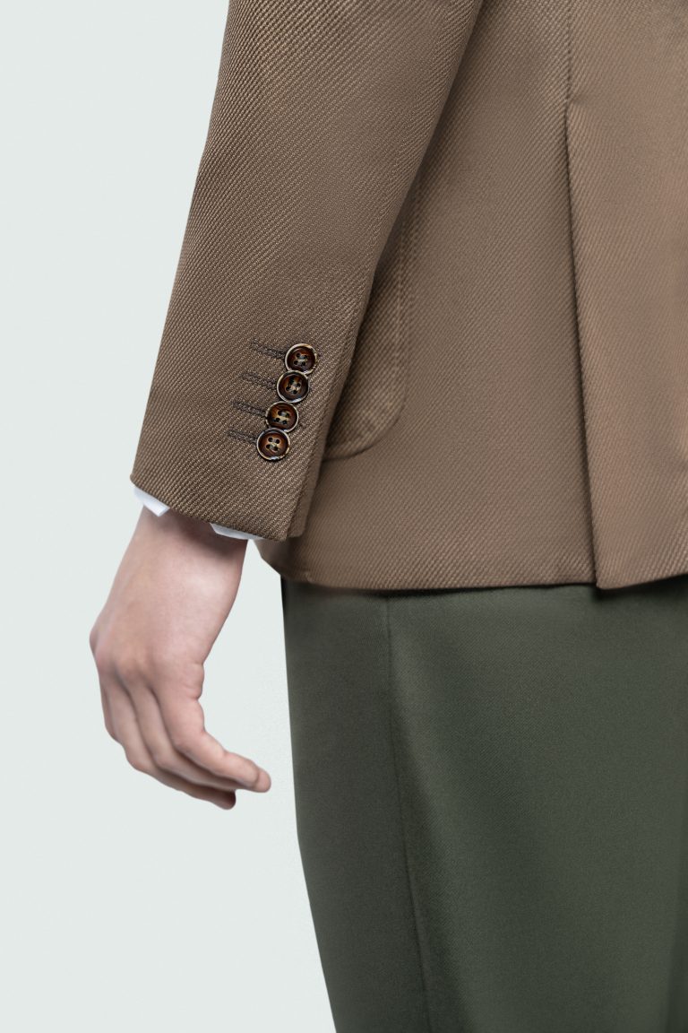 Brown Twill Wool Blend Blazer - Image 4