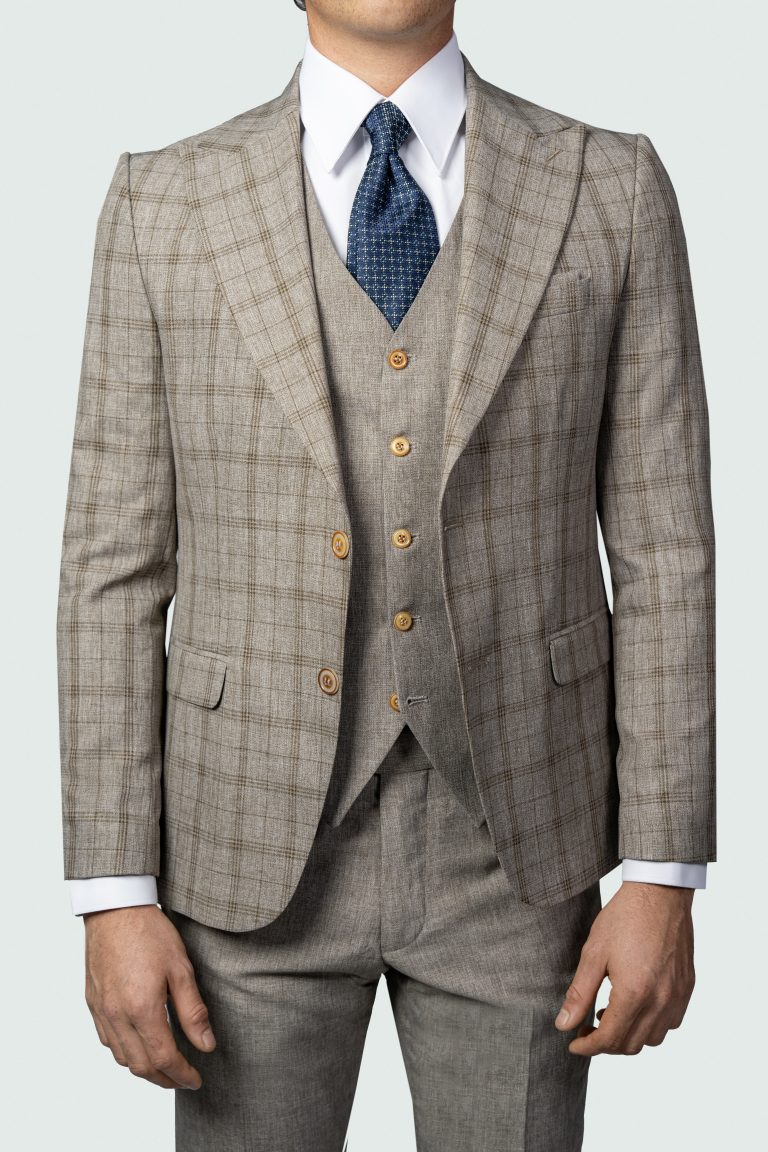 Plaid Combination Suit (3Pcs) - Image 2