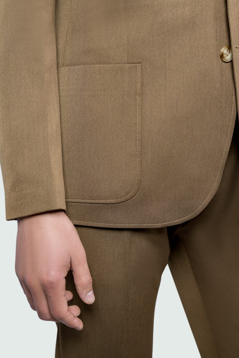 Brown Stretch suit with Drawstring Pants - Image 6