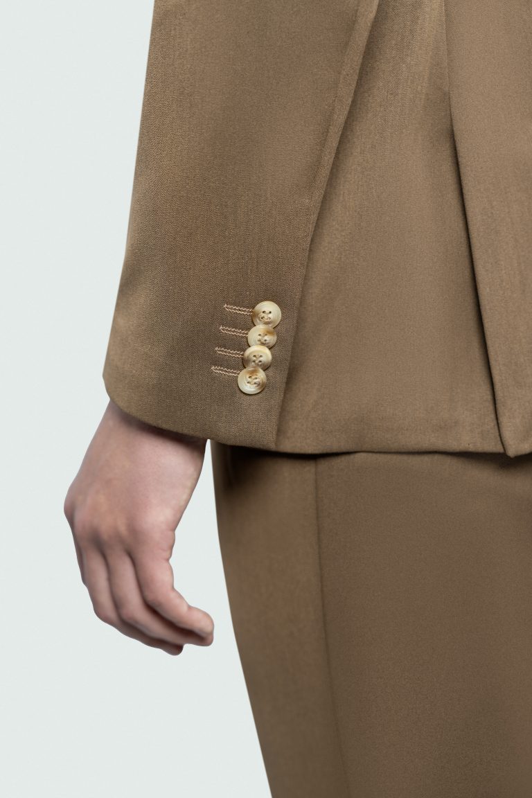 Brown Stretch suit with Drawstring Pants - Image 4