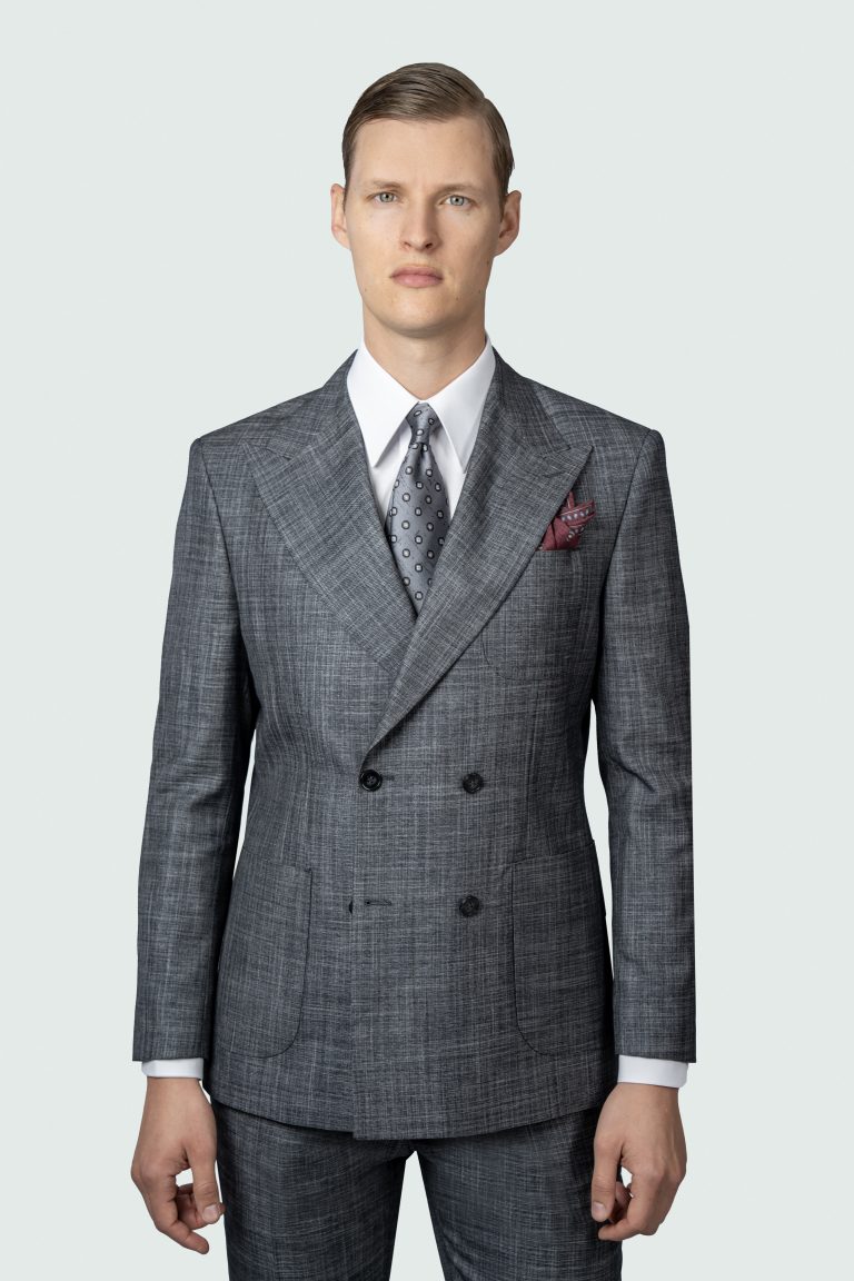 Dark Gray Double_Breasted Suit - Image 2