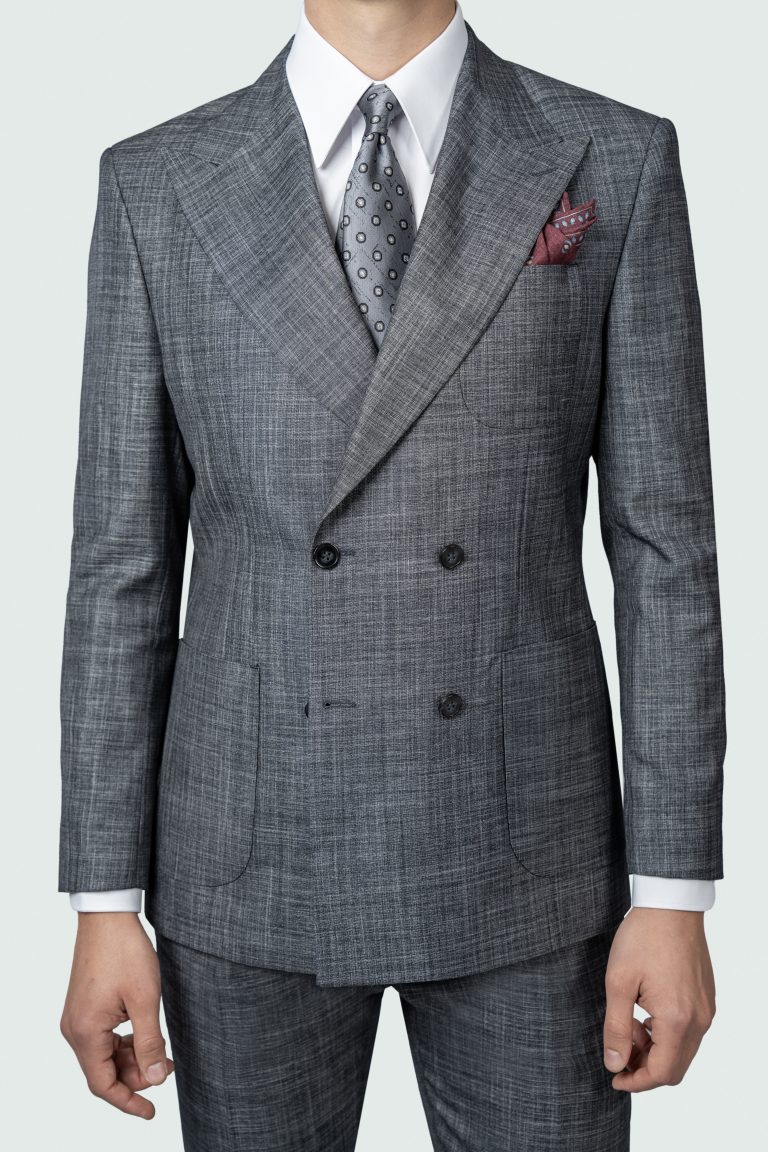 Dark Gray Double_Breasted Suit - Image 3