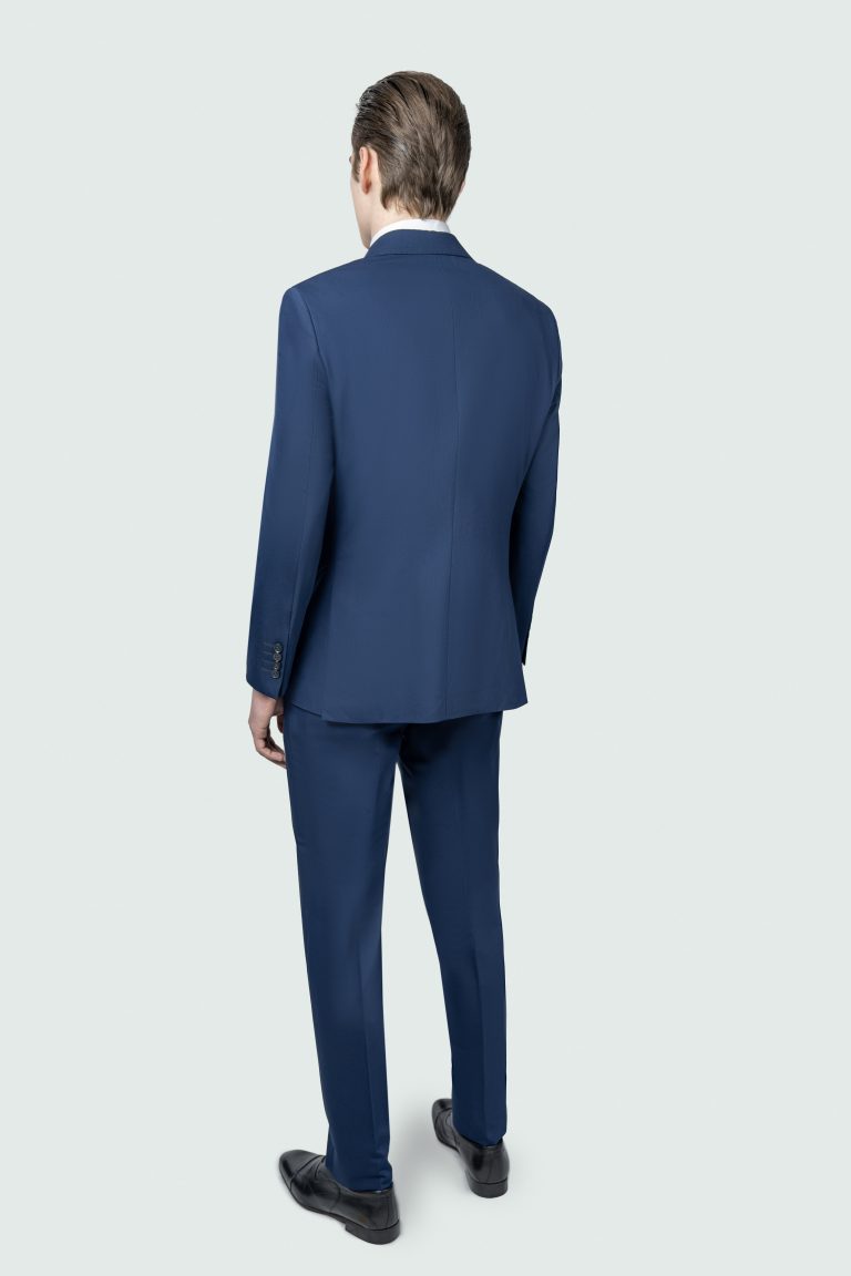 NAVY WIDE-LAPEL SUIT WITH VEST - Image 4