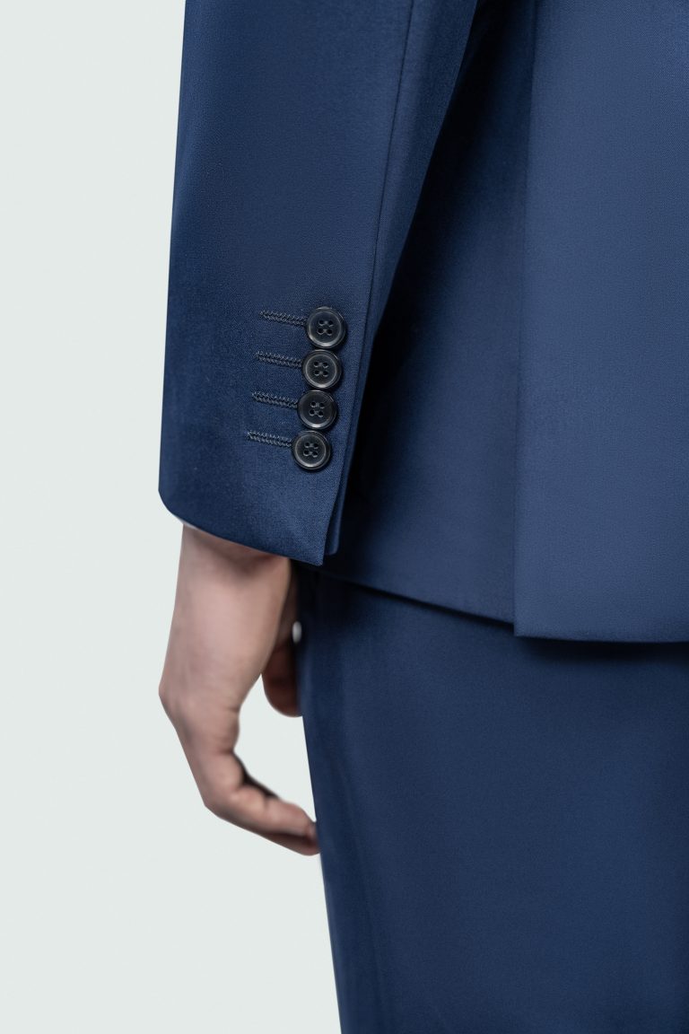NAVY WIDE-LAPEL SUIT WITH VEST - Image 5