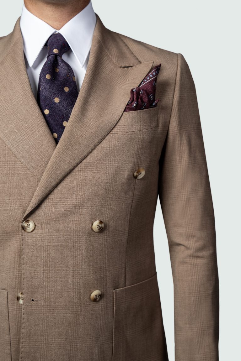 Camel Beige Double-Breasted Suit - Image 4