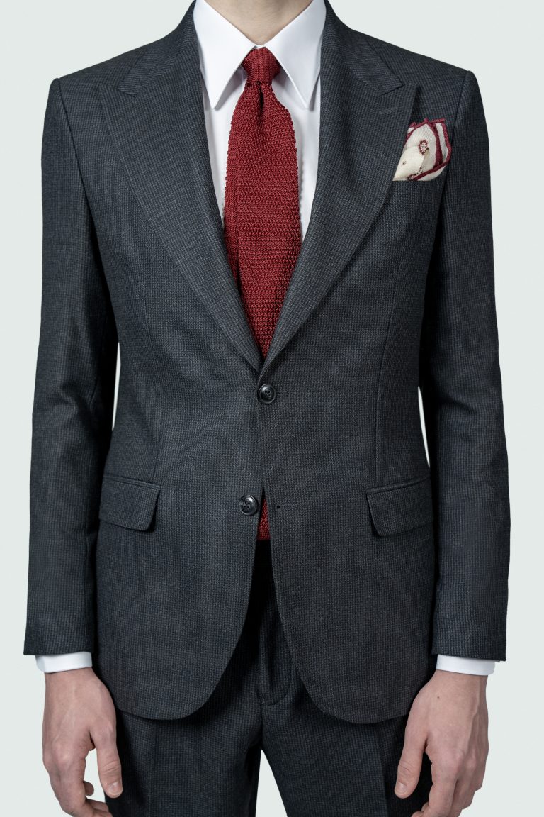 Black Fine Twill Wool Blend Suit - Image 2