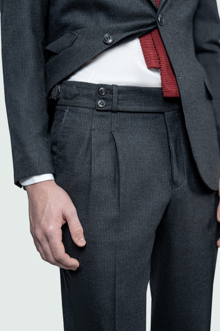 Black Fine Twill Wool Blend Suit - Image 3