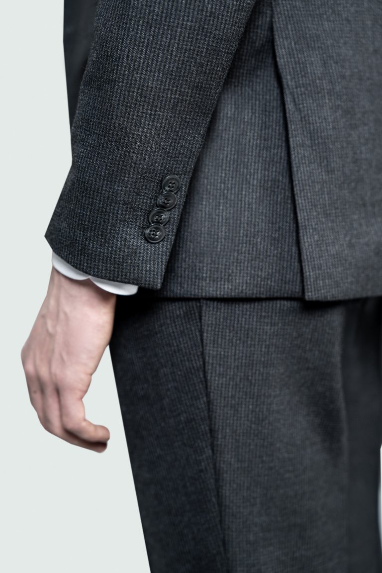 Black Fine Twill Wool Blend Suit - Image 6