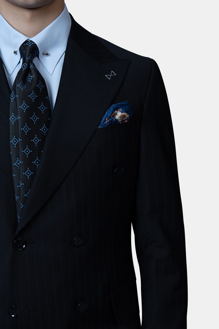 Black Pinstrip Double_Breasted Suit - Image 5