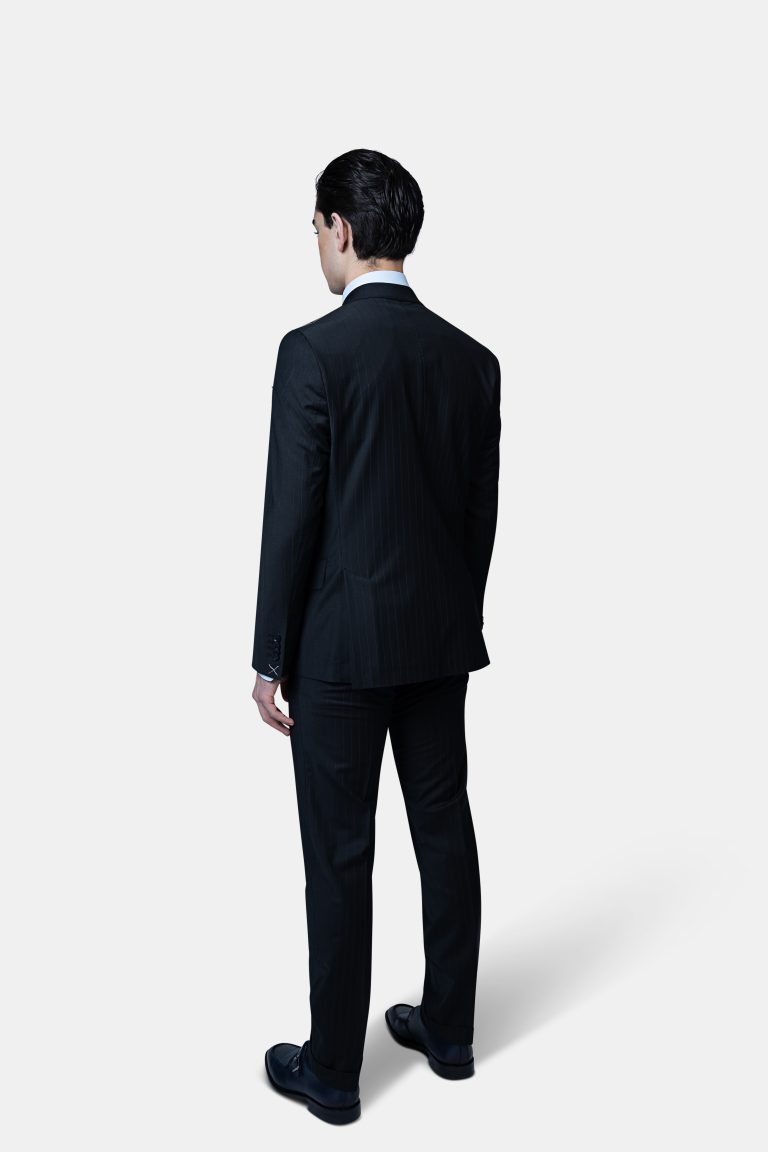 Black Pinstrip Double_Breasted Suit - Image 4
