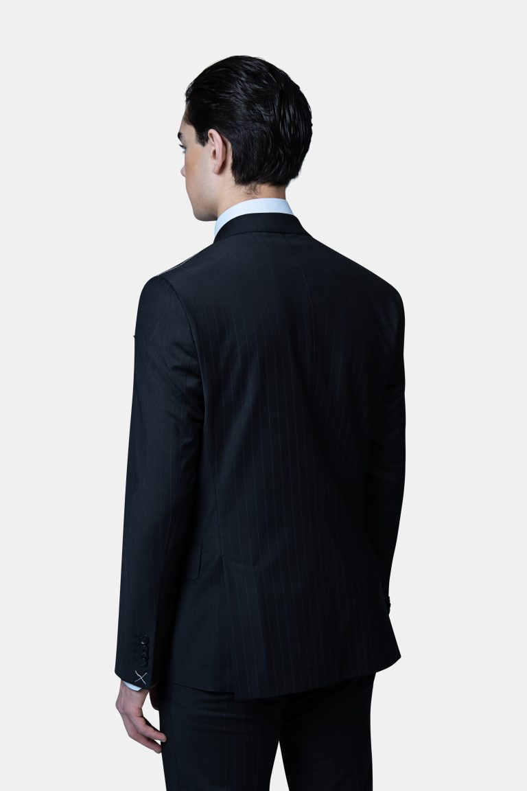 Black Pinstrip Double_Breasted Suit - Image 3