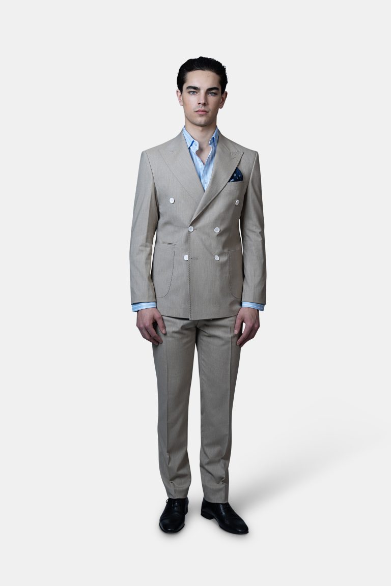 Beige Double_Breasted Suit
