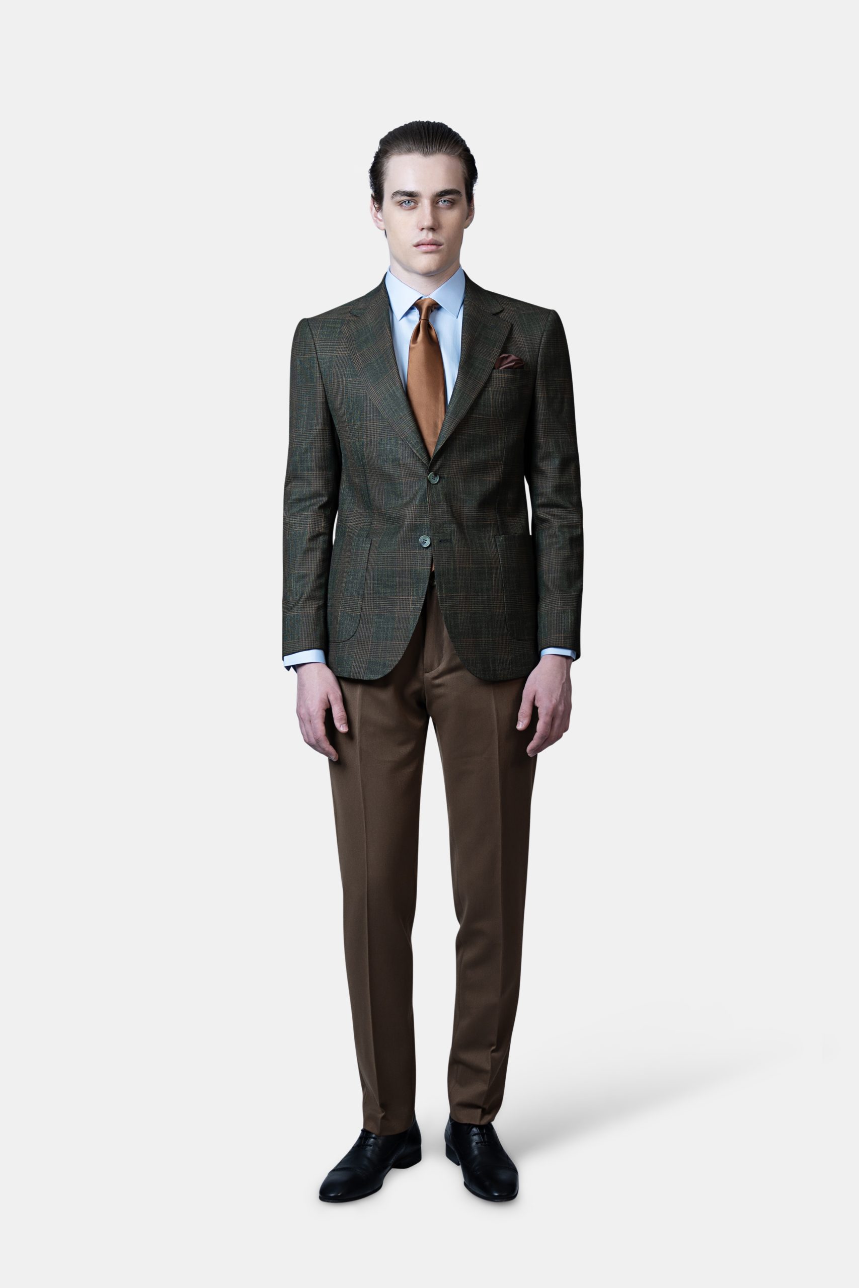 DSC01752 Unlined Plaid Blazer_ Wide Notch Lapel, Patch Pocket - Image 1
