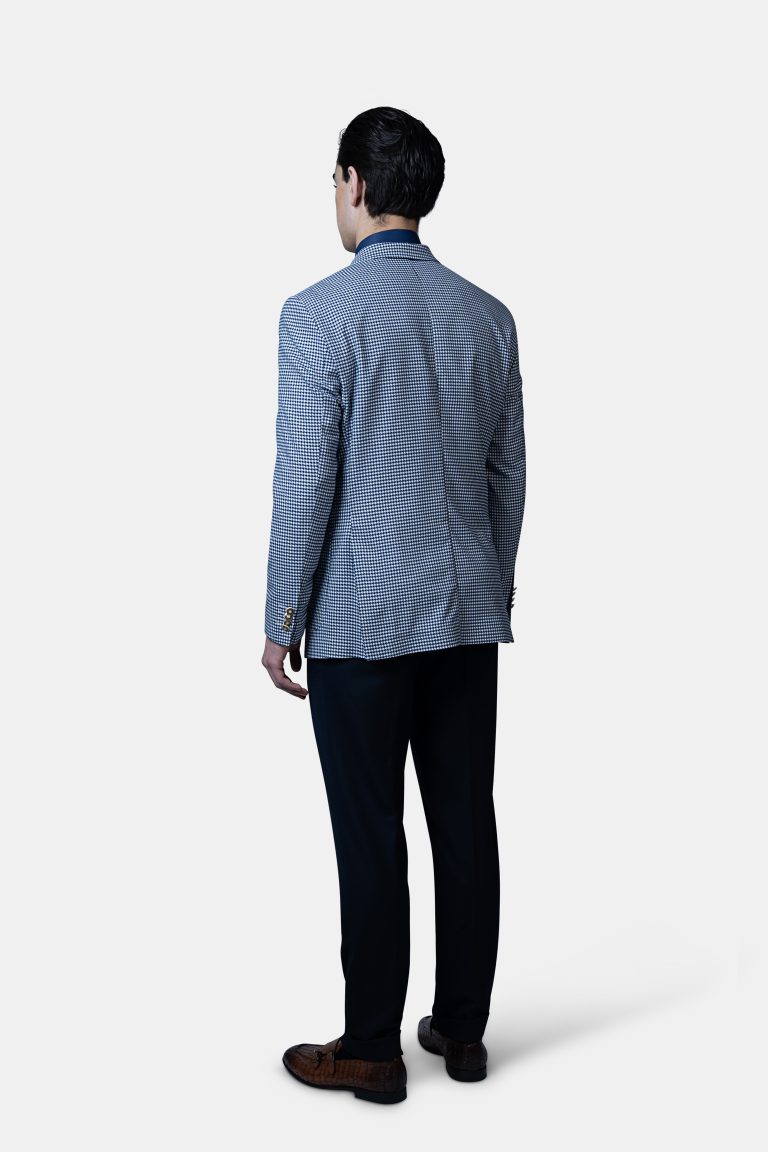 Luxury Double_Breasted Houndstooth Blazer - Image 3