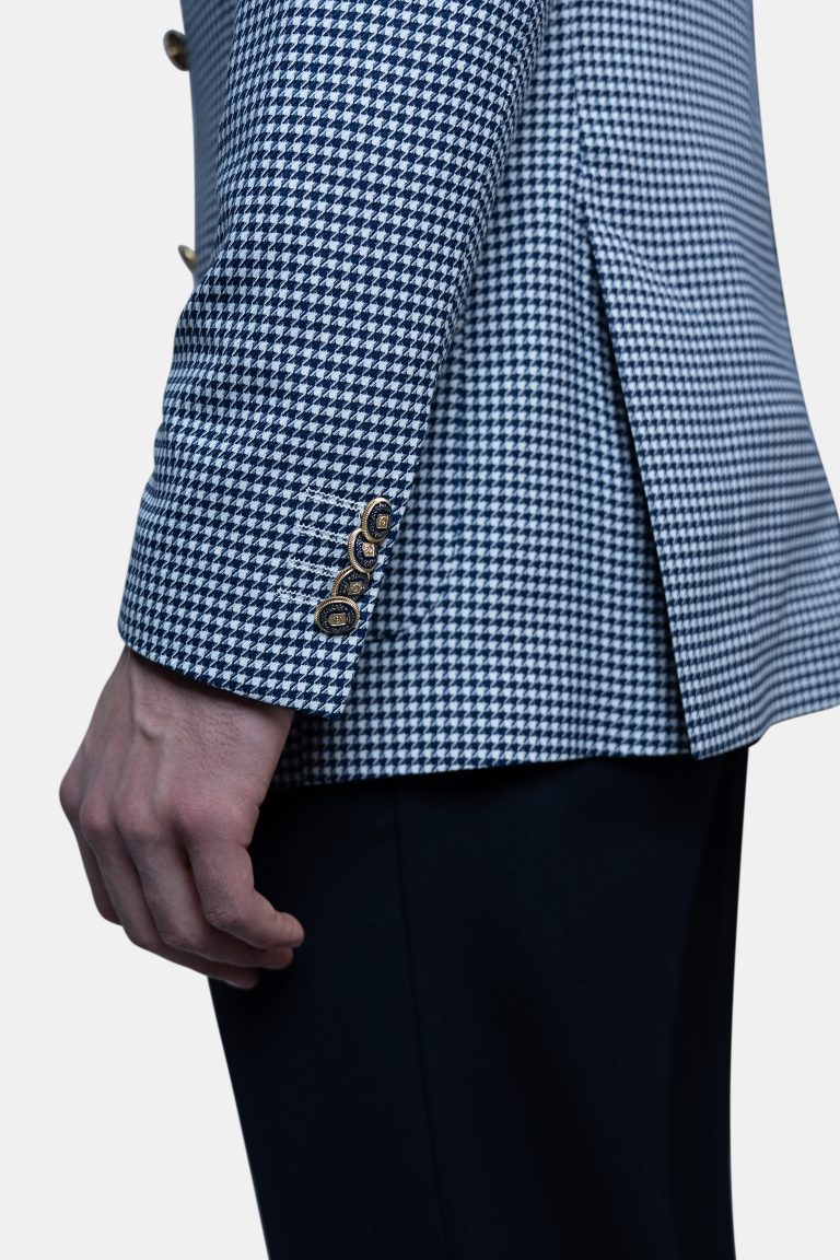 Luxury Double_Breasted Houndstooth Blazer - Image 6