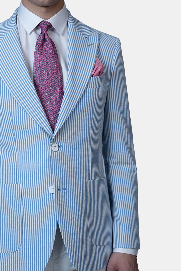 Unlined Seersucker Stripe Blazer - Image 4