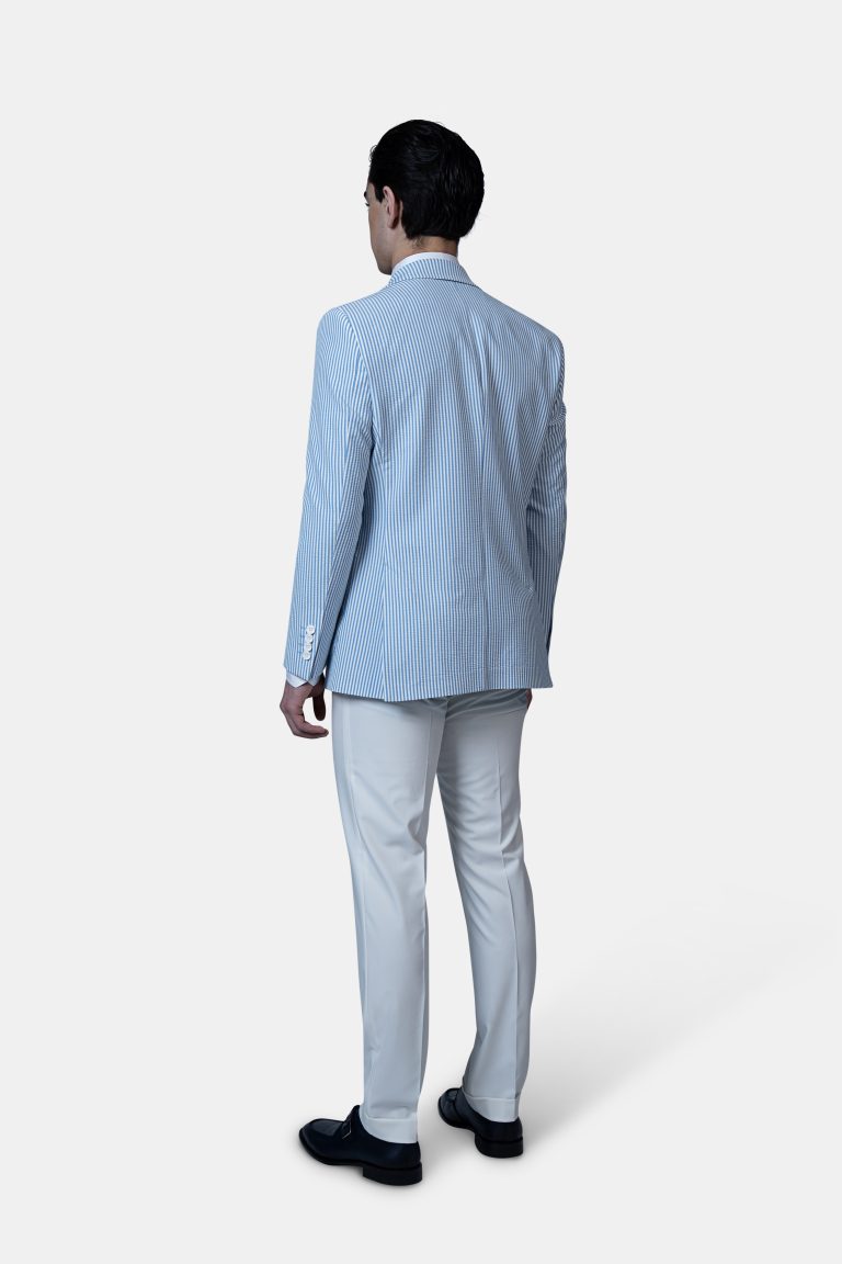 Unlined Seersucker Stripe Blazer - Image 3