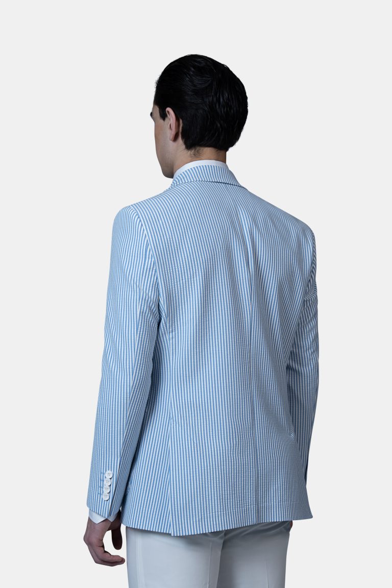 Unlined Seersucker Stripe Blazer - Image 2
