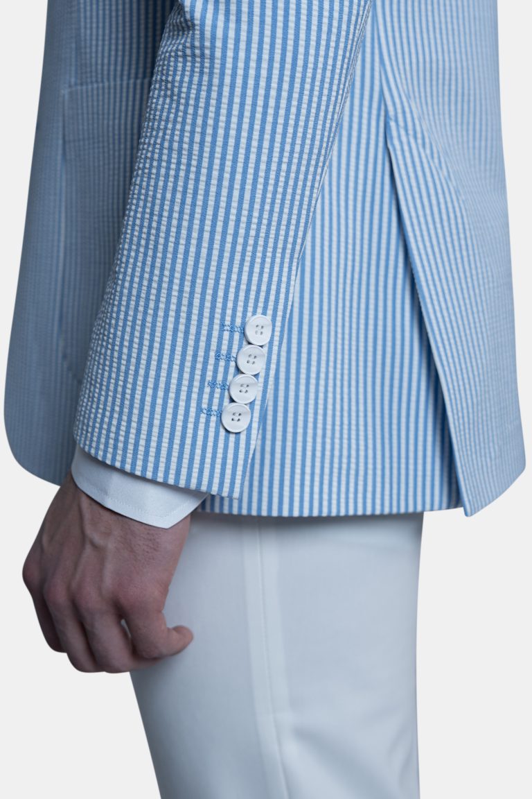 Unlined Seersucker Stripe Blazer - Image 6