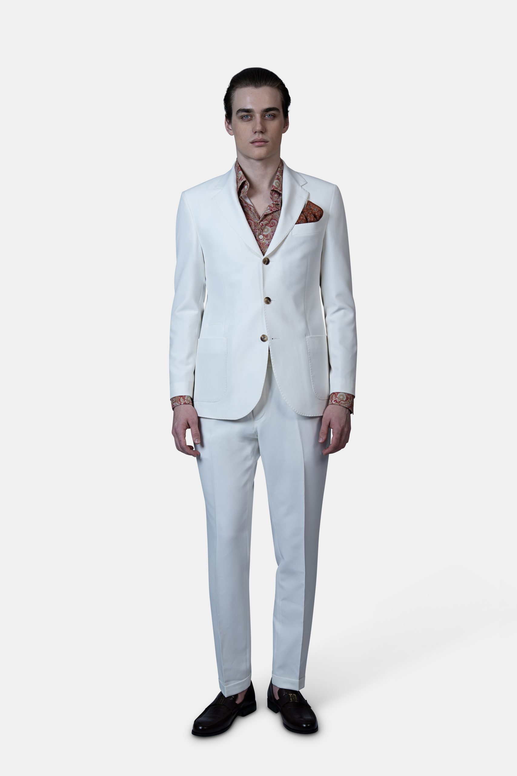 DSC02196 White 3-Botton Unlined Suit - Image 1