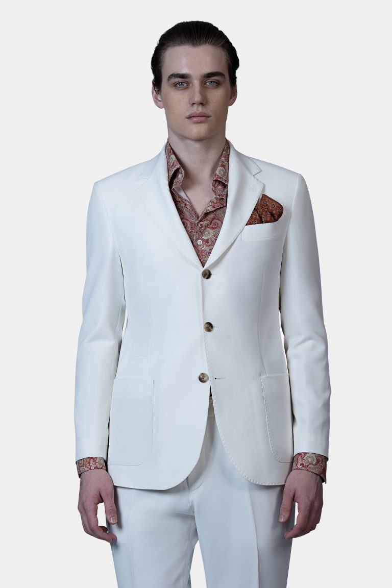White 3-Botton Unlined Suit - Image 3