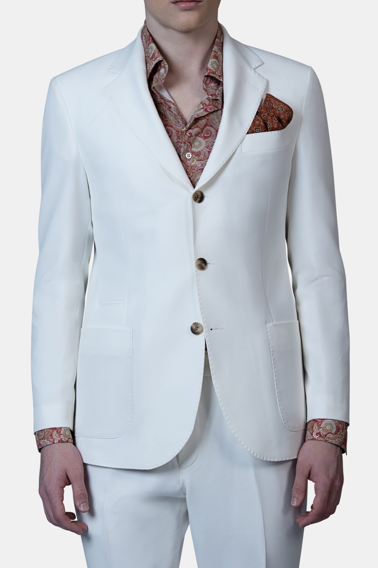 White 3-Botton Unlined Suit - Image 5