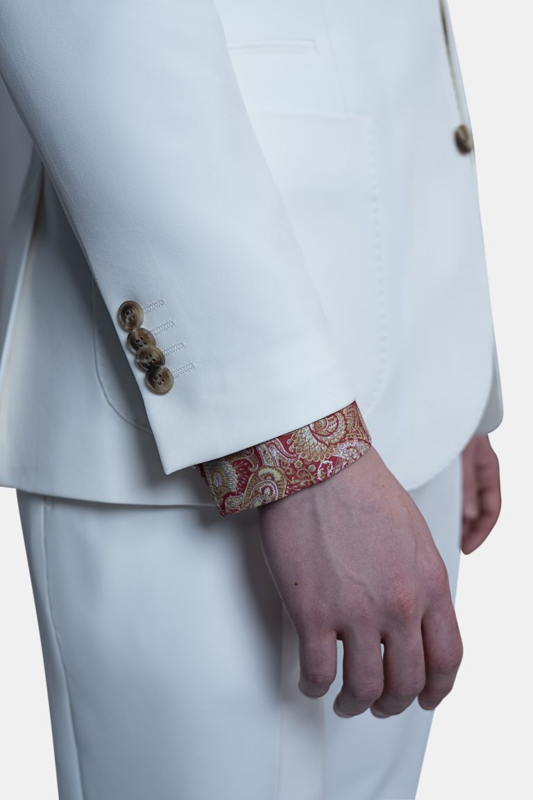 White 3-Botton Unlined Suit - Image 4