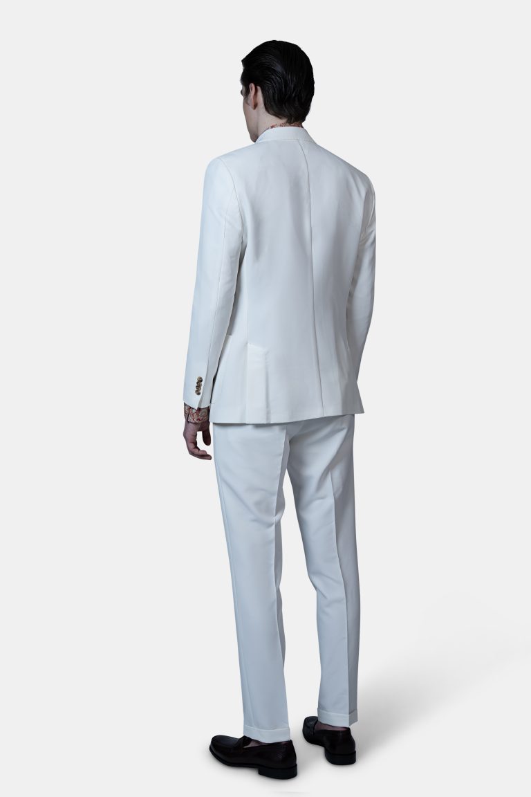 White 3-Botton Unlined Suit - Image 6