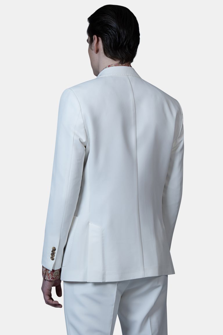 White 3-Botton Unlined Suit - Image 2