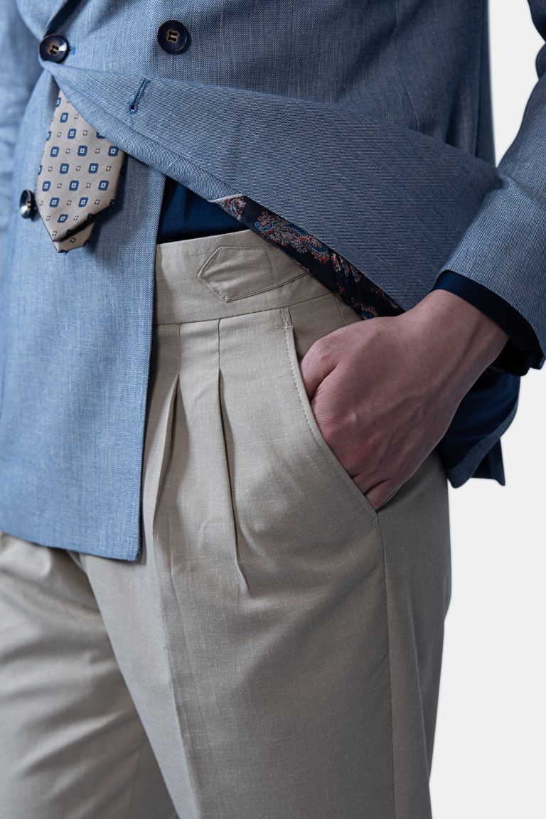 Light Blue Linen Double_Breasted Unlined Blazer - Image 6